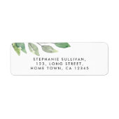 Rücksendeadresse "Watercolor Greenery" (Vorne)