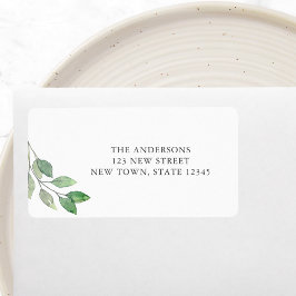 Rücksendeadresse "Watercolor Greenery" Adressaufkleber