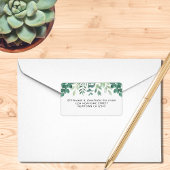 Rücksendeadresse "Watercolor Greenery" Adressaufkleber