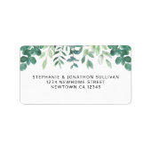 Rücksendeadresse "Watercolor Greenery" Adressaufkleber (Vorne)