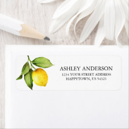 Rücksendeadresse Watercolor Lemon Greenery