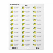 Rücksendeadresse Watercolor Lemon Greenery (Vorne)