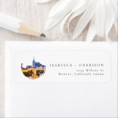 Rücksendeadresse Watercolor Nashville Skyline (Insitu)