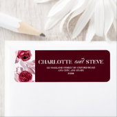 Rücksendeadresse Watercolor Pink Burgundy Wedding (Insitu)