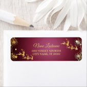 Rücksendeadresse Weihnachten Goldene Rentiere Rosa (Insitu)