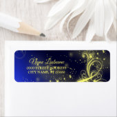 Rücksendeadresse Weihnachtsbaum Gold Stars Navy Bl (Insitu)