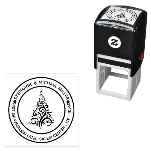 Rücksendeadresse Weihnachtsbaum Moderne Permastempel (Beispiel)