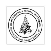 Rücksendeadresse Weihnachtsbaum Moderne Permastempel (Design)