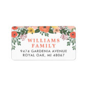 Rücksendeadresse Whimsical Blush and Coral Floral Adressaufkleber (Vorne)
