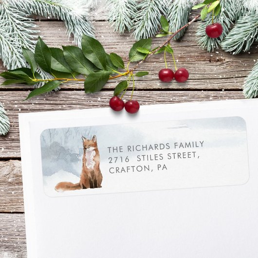 Rücksendeadresse Winter Niedlich Fox Elegante