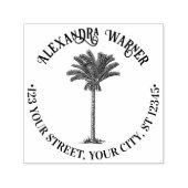 Rücksendeadresse zum Blätterdatum Palm Tree Tropic Permastempel (Design)