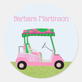 Rücksendeadresse zum Thema Golf Lady Runder Aufkleber