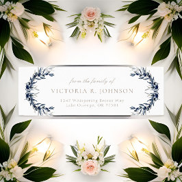 Rücksendeadresse zur Beerdigung von Olive Branch F