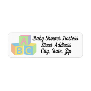 Rücksendeadresseaufkleber für eine Babydusche