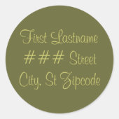 Rücksendeadresseaufkleber - personifizieren Sie Runder Aufkleber (Vorderseite)