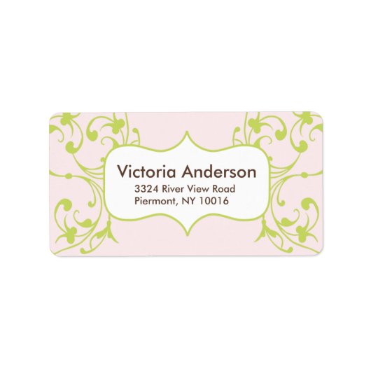 Rücksendeadressen-Aufkleber Akzentrahmen geblüht. Adressaufkleber (Vorne)