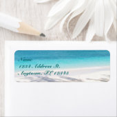 Rücksendeadressen-Aufkleber am Strand (Insitu)