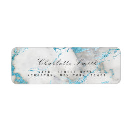 Rücksendeadressen-Aufkleber aus blauem Marmor