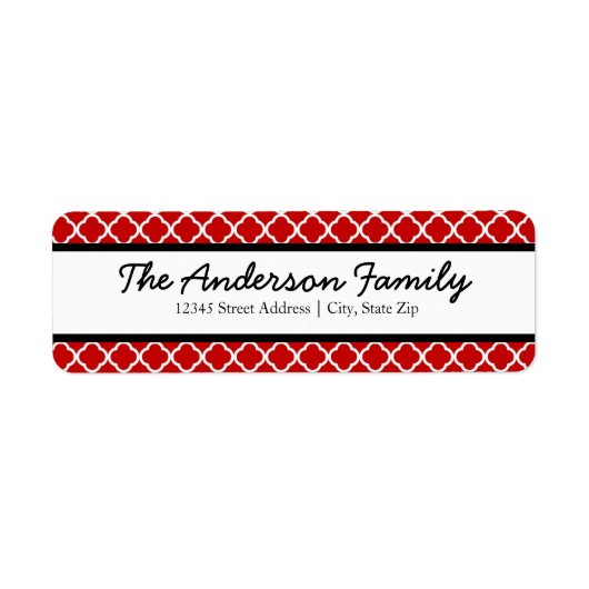 Rücksendeadressen-Aufkleber aus Rot und Weiß (Vorne)