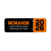 Rücksendeadressen-Aufkleber aus schwarzem und oran (Vorne)