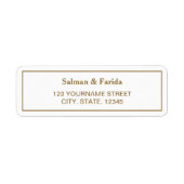 Rücksendeadressen-Aufkleber aus Weiß und Gold (Vorne)