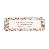 Rücksendeadressen-Aufkleber der Herbst-Wildblume (Vorne)