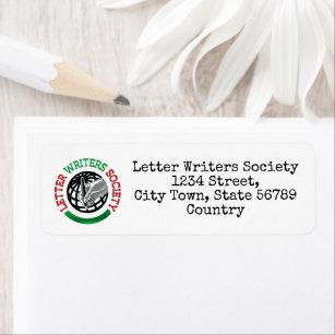 Rücksendeadressen-Aufkleber der Letter Writers Soc