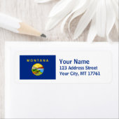 Rücksendeadressen-Aufkleber der Montana-Flagge (Insitu)