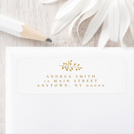 Rücksendeadressen-Aufkleber der Wasserfarben-Golde (Insitu)