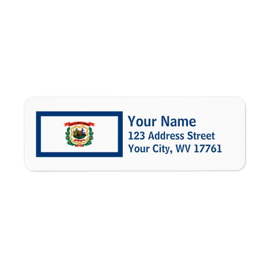 Rücksendeadressen-Aufkleber der West Virginia-Flag (Vorne)