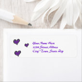 Rücksendeadressen-Aufkleber des lila Herzens (Insitu)