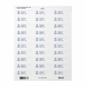 Rücksendeadressen-Aufkleber für den Anker von blau (Vorne)