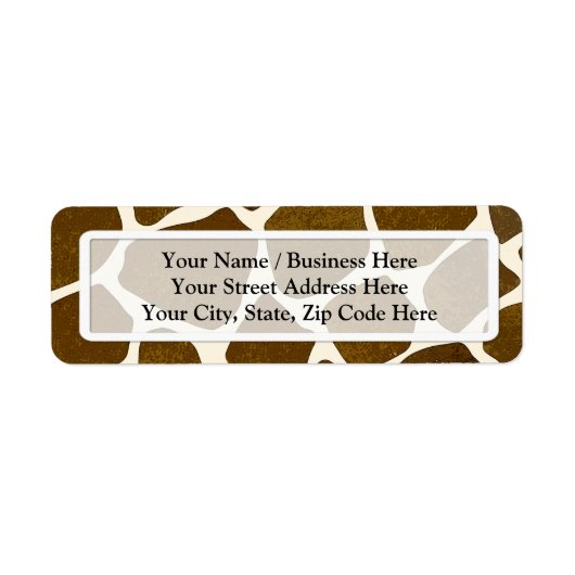 Rücksendeadressen-Aufkleber für die Giraffenausgab (Vorne)