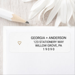 Rücksendeadressen-Aufkleber für einfache Hochzeite