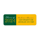 Rücksendeadressen-Aufkleber für grüne und goldene (Vorne)