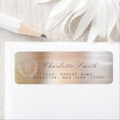 Rücksendeadressen-Aufkleber für Kupferrosa Monogra (Insitu)