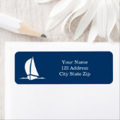 Rücksendeadressen-Aufkleber für Segelboote, blau u (Insitu)