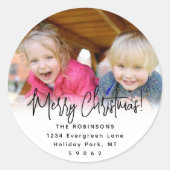 Rücksendeadressen-Aufkleber für Skriptrundläufe im Runder Aufkleber (Vorderseite)