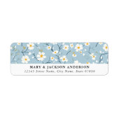 Rücksendeadressen-Aufkleber für weiße Blume (Vorne)