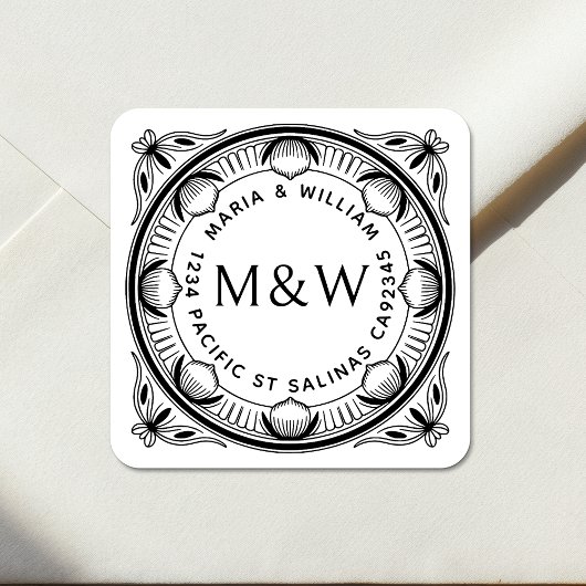 Rücksendeadressen-Aufkleber für Zitronen und Bögen Quadratischer Aufkleber