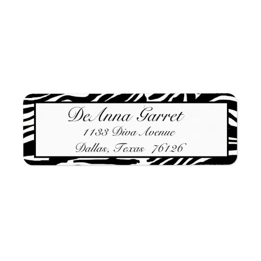 Rücksendeadressen-Aufkleber Gone Wild (Zebra Print (Vorne)