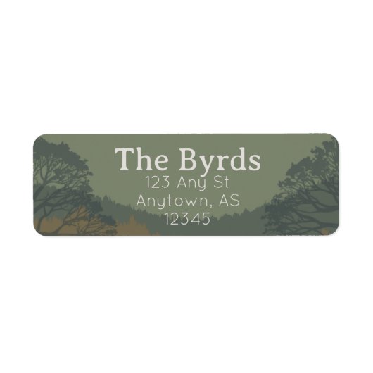 Rücksendeadressen-Aufkleber im Bergwald (Vorne)