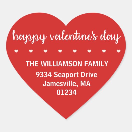 Rücksendeadressen-Aufkleber in Red Valentine Herzf Herz-Aufkleber (Vorderseite)