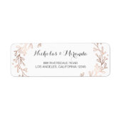 Rücksendeadressen-Aufkleber, Lorbeeren, Rose (Vorne)