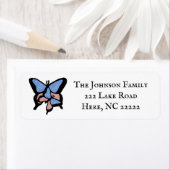 Rücksendeadressen-Aufkleber mit blauen und rosa Sc (Insitu)