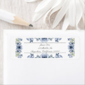 Rücksendeadressen-Aufkleber mit blauer und weißer (Insitu)