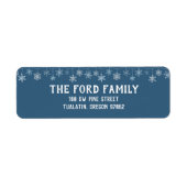 Rücksendeadressen-Aufkleber mit blauer und weißer (Vorne)