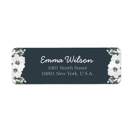 Rücksendeadressen-Aufkleber mit blühenden Blume (Vorne)