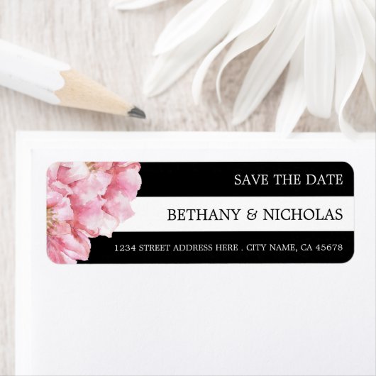 Rücksendeadressen-Aufkleber mit Blumenchic-Save th (Insitu)