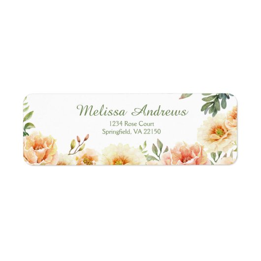 Rücksendeadressen-Aufkleber mit Blumenwasser (Vorne)